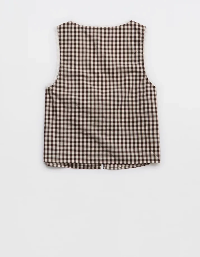 Aerie Off-Duty Poplin Tie Front Tank Top