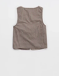 Aerie Off-Duty Poplin Tie Front Tank Top