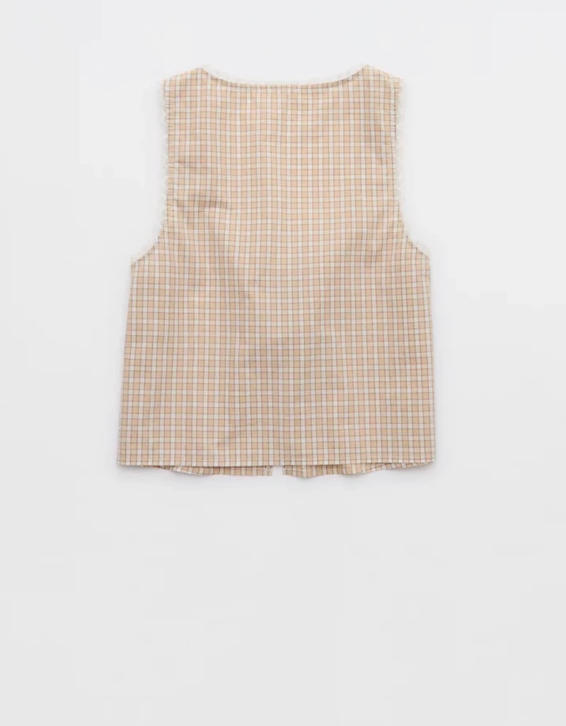 Aerie Off-Duty Poplin Tie Front Tank Top