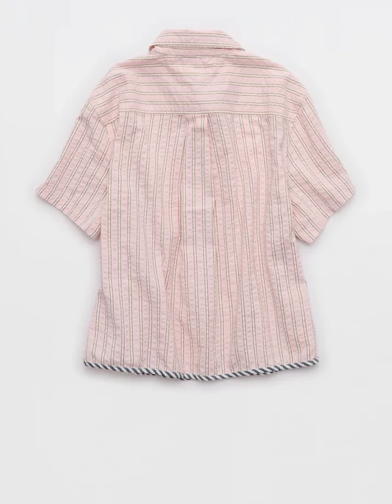 Aerie Seersucker Short Sleeve Top