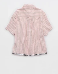 Aerie Seersucker Short Sleeve Top