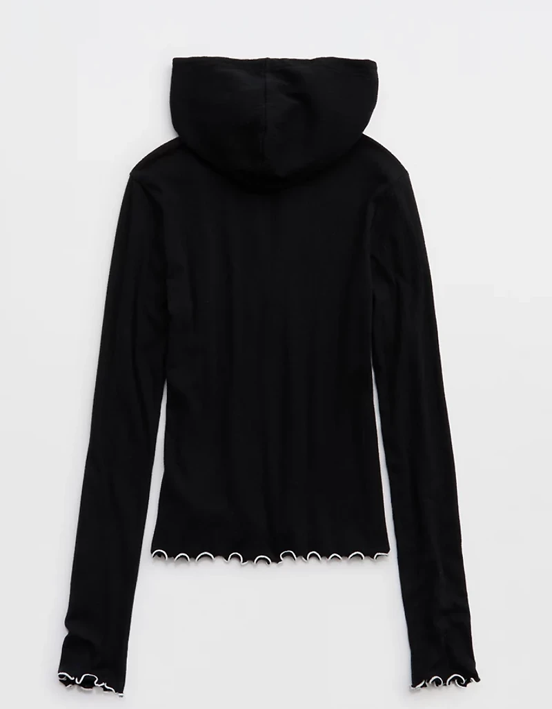 Aerie Pointelle Long Sleeve Hoodie