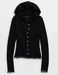 Aerie Pointelle Long Sleeve Hoodie