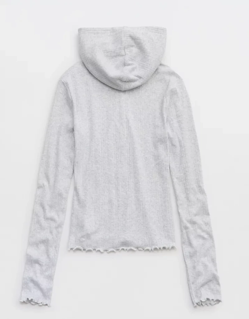 Aerie Pointelle Long Sleeve Hoodie