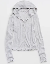 Aerie Pointelle Long Sleeve Hoodie