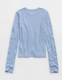 Aerie Pointelle Long Sleeve Top