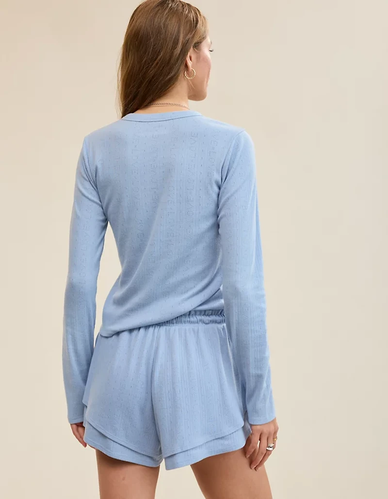 Aerie Pointelle Long Sleeve Top