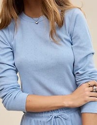 Aerie Pointelle Long Sleeve Top
