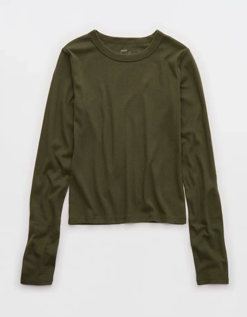 Aerie Pointelle Long Sleeve Top