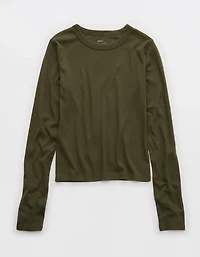 Aerie Pointelle Long Sleeve Top