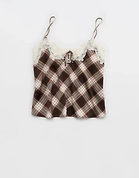OVERSLEPT by Aerie Liquid Satin Keyhole Tank Top