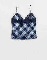 OVERSLEPT by Aerie Liquid Satin Keyhole Tank Top