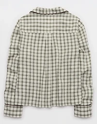 OVERSLEPT by Aerie Seersucker Long Sleeve Shirt