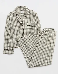 OVERSLEPT by Aerie Seersucker Long Sleeve Shirt