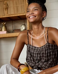 OVERSLEPT by Aerie Seersucker Cami Top