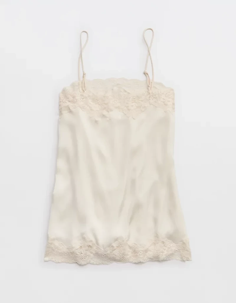 OVERSLEPT by Aerie Liquid Satin Tunic Tank