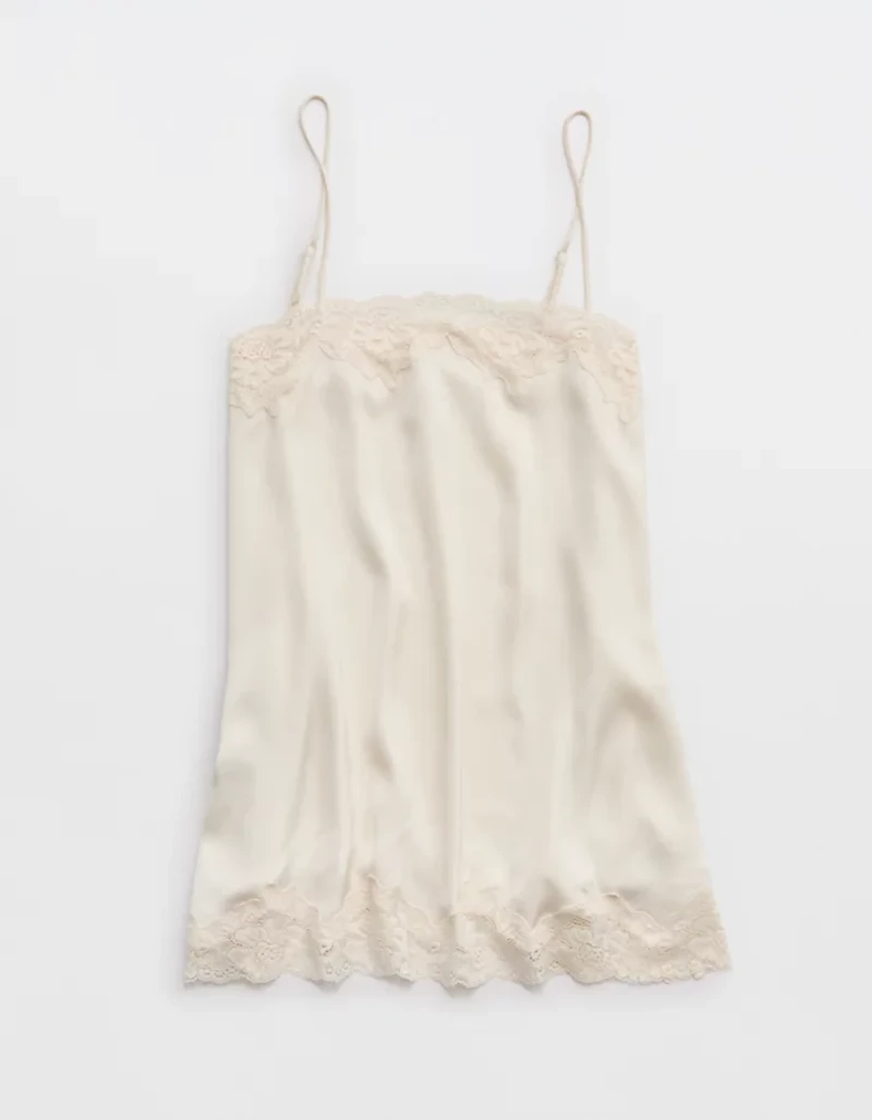 OVERSLEPT by Aerie Liquid Satin Tunic Tank