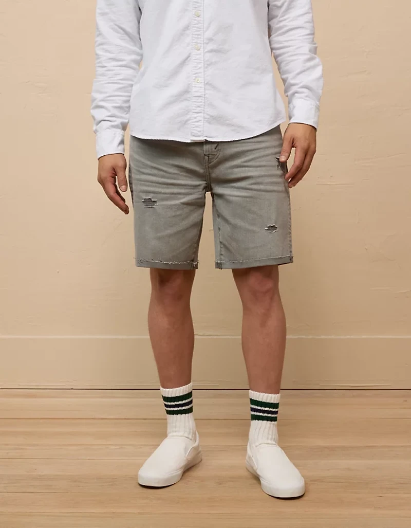 AE 9" AirFlex+ Distressed Denim Short