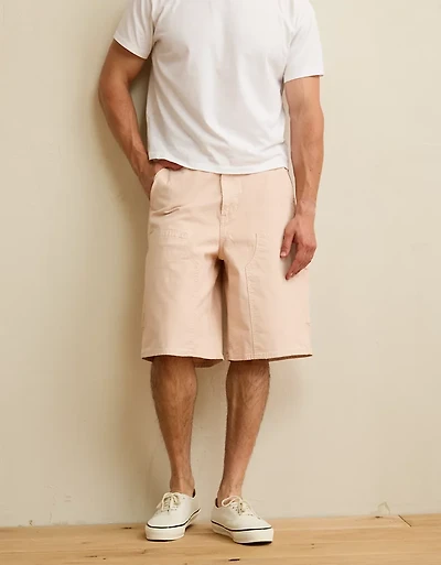 Short ample en denim de style menuisier AE