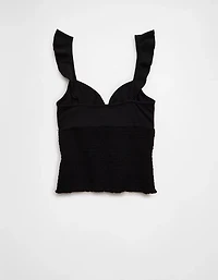 AE Sunchaser Knit Wrap Front Smocked Tank Top