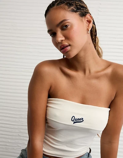 Bustier tubulaire repliable à image fierté AE