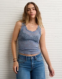 Débardeur en dentelle à encolure plongeante AE