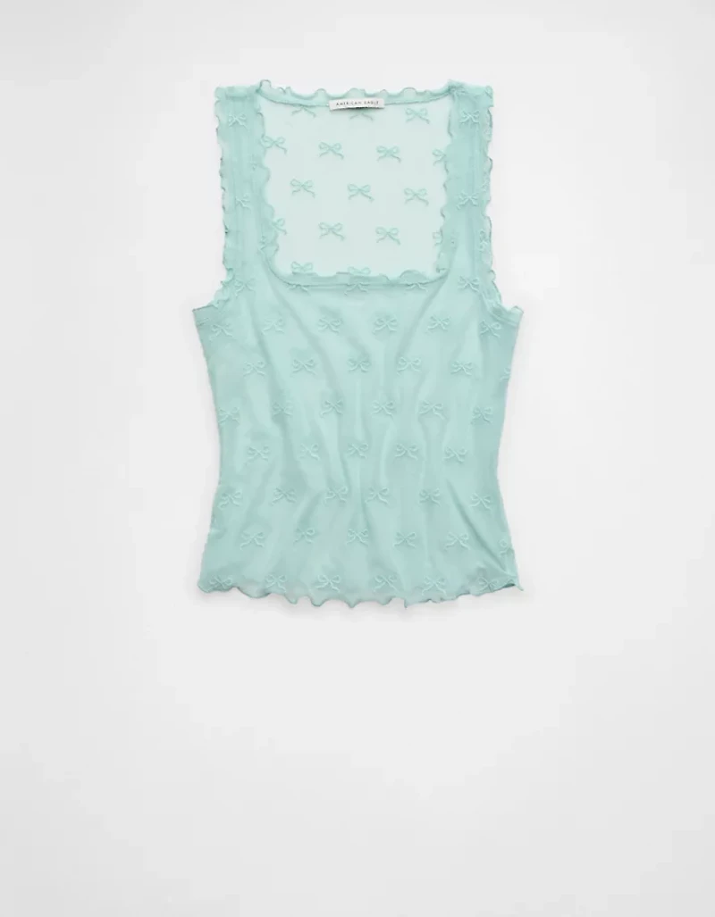 Débardeur à boucle en maille décolleté carré AE