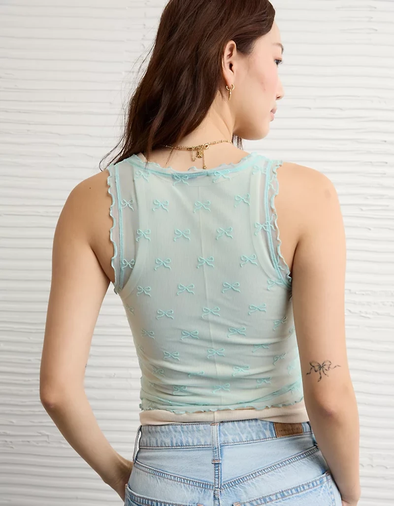 Débardeur à boucle en maille décolleté carré AE