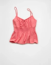 AE Sunchaser Tie-Front Smocked Cami