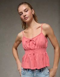 AE Sunchaser Tie-Front Smocked Cami