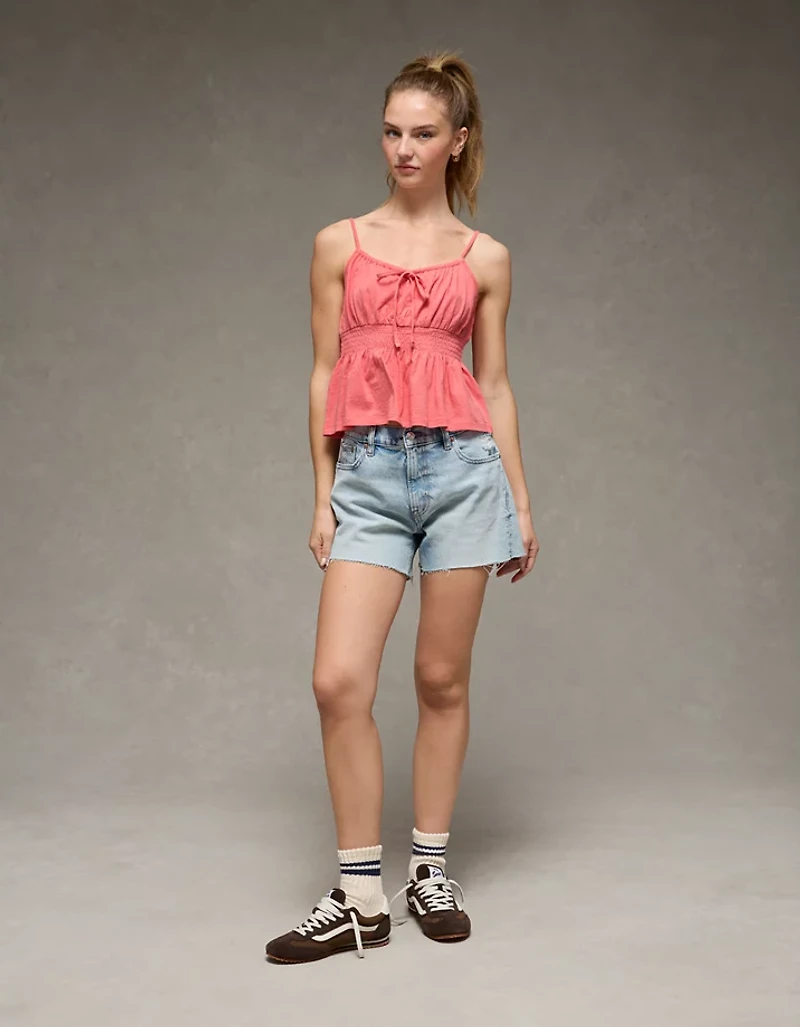 AE Sunchaser Tie-Front Smocked Cami