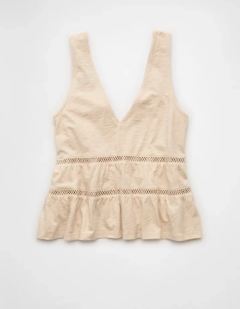 AE Sunchaser Lace Babydoll Plunge Tank Top