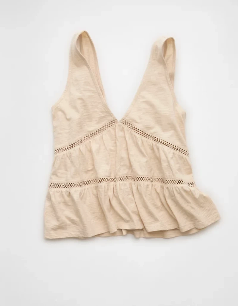 AE Sunchaser Lace Babydoll Plunge Tank Top