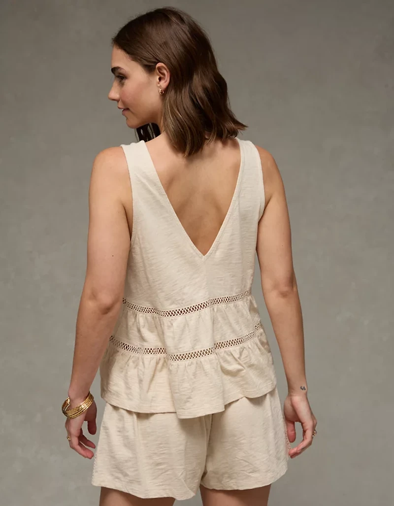 AE Sunchaser Lace Babydoll Plunge Tank Top