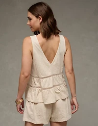 AE Sunchaser Lace Babydoll Plunge Tank Top