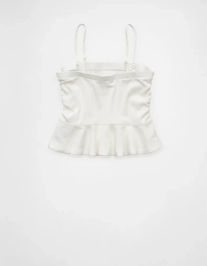 Débardeur ruché à basque avec bretelles amovibles AE