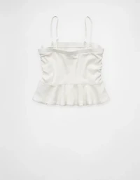 Débardeur ruché à basque avec bretelles amovibles AE