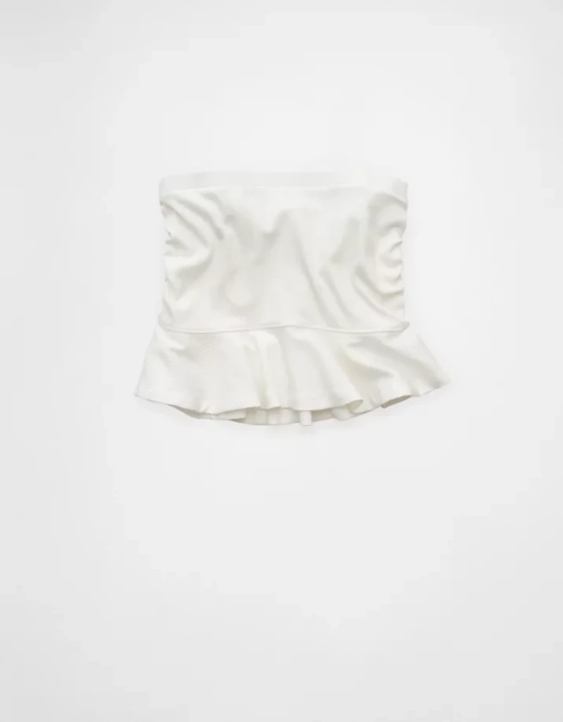 Débardeur ruché à basque avec bretelles amovibles AE