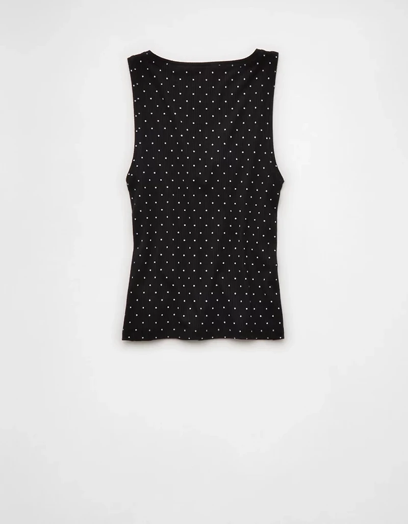AE Square Neck Polka Dot Tank Top