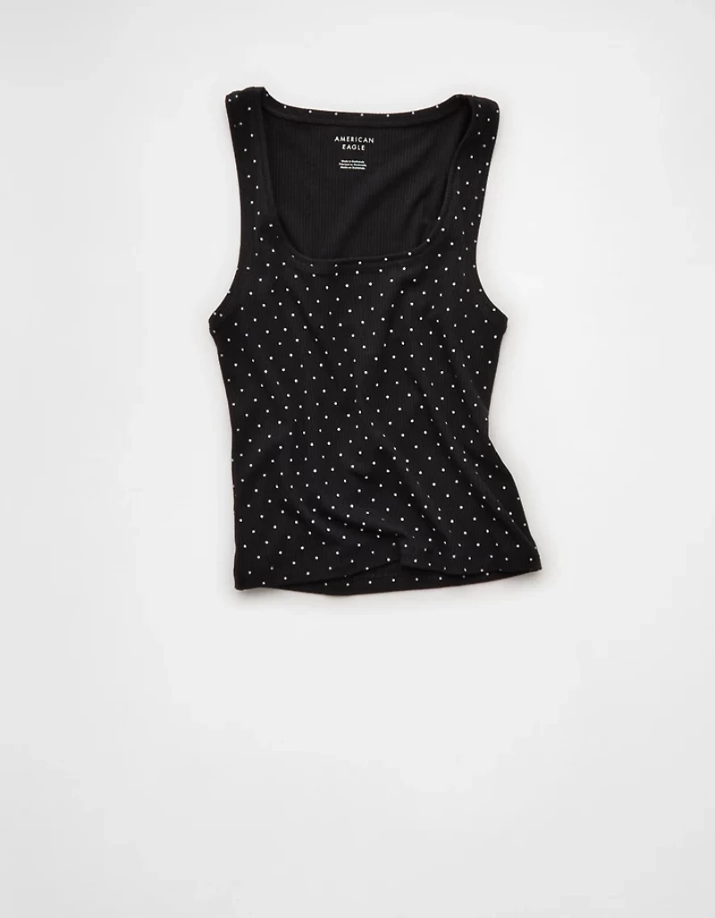 AE Square Neck Polka Dot Tank Top