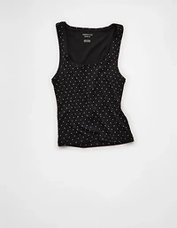 AE Square Neck Polka Dot Tank Top