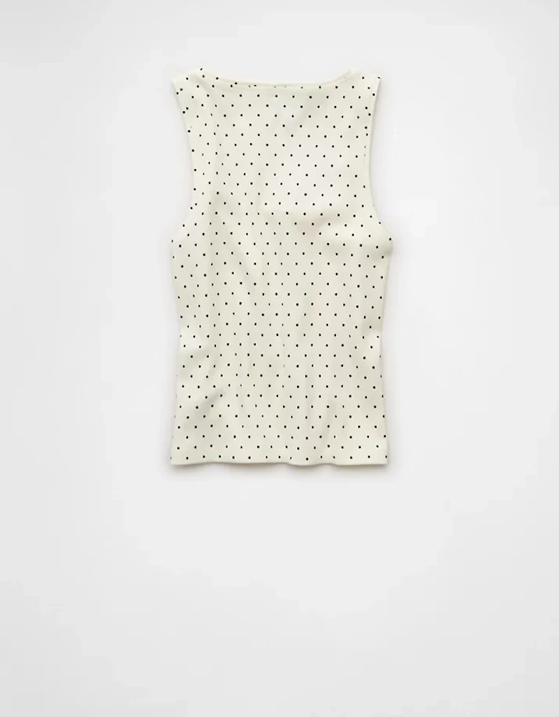 AE Square Neck Polka Dot Tank Top
