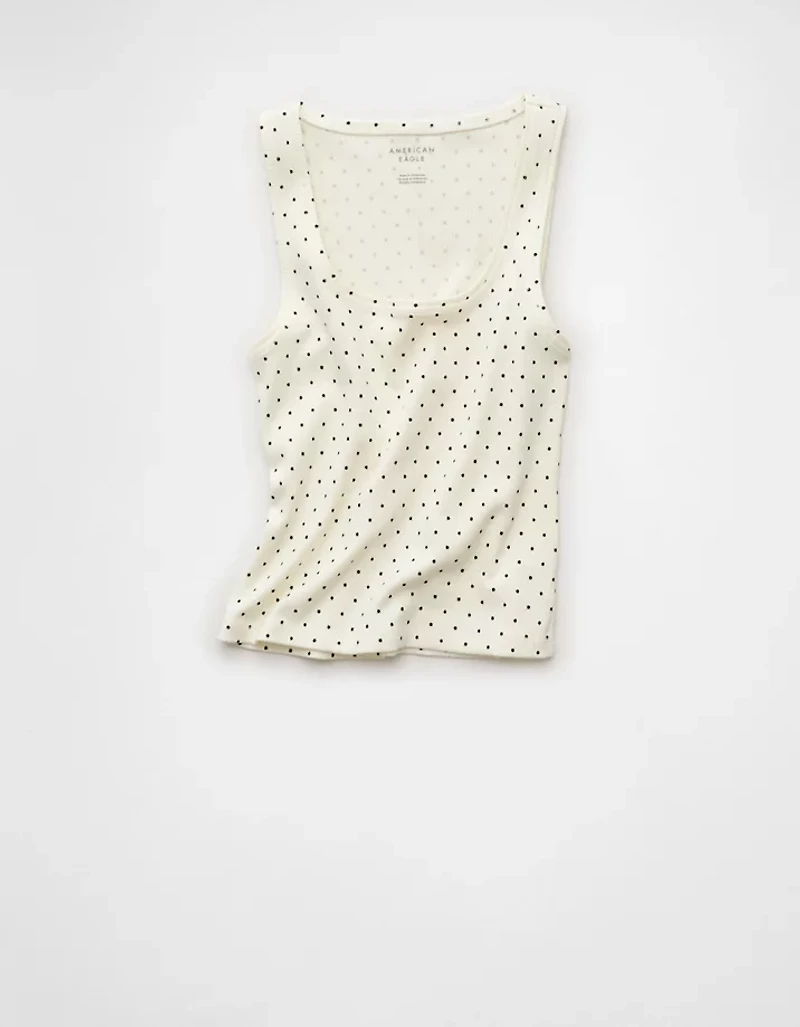 AE Square Neck Polka Dot Tank Top
