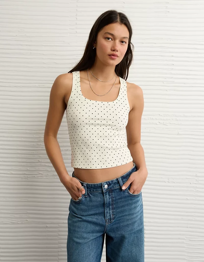 Débardeur orné de pois à décolleté carré AE