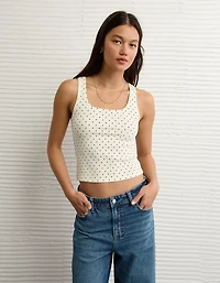 Débardeur orné de pois à décolleté carré AE