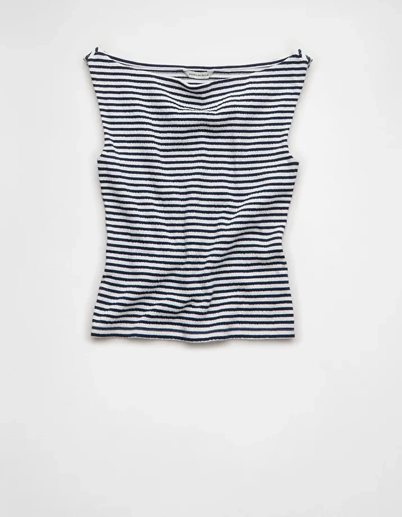 AE Boatneck Textured Tank Top