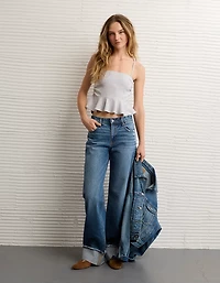 AE Ruched Peplum Tank Top With Removable Straps