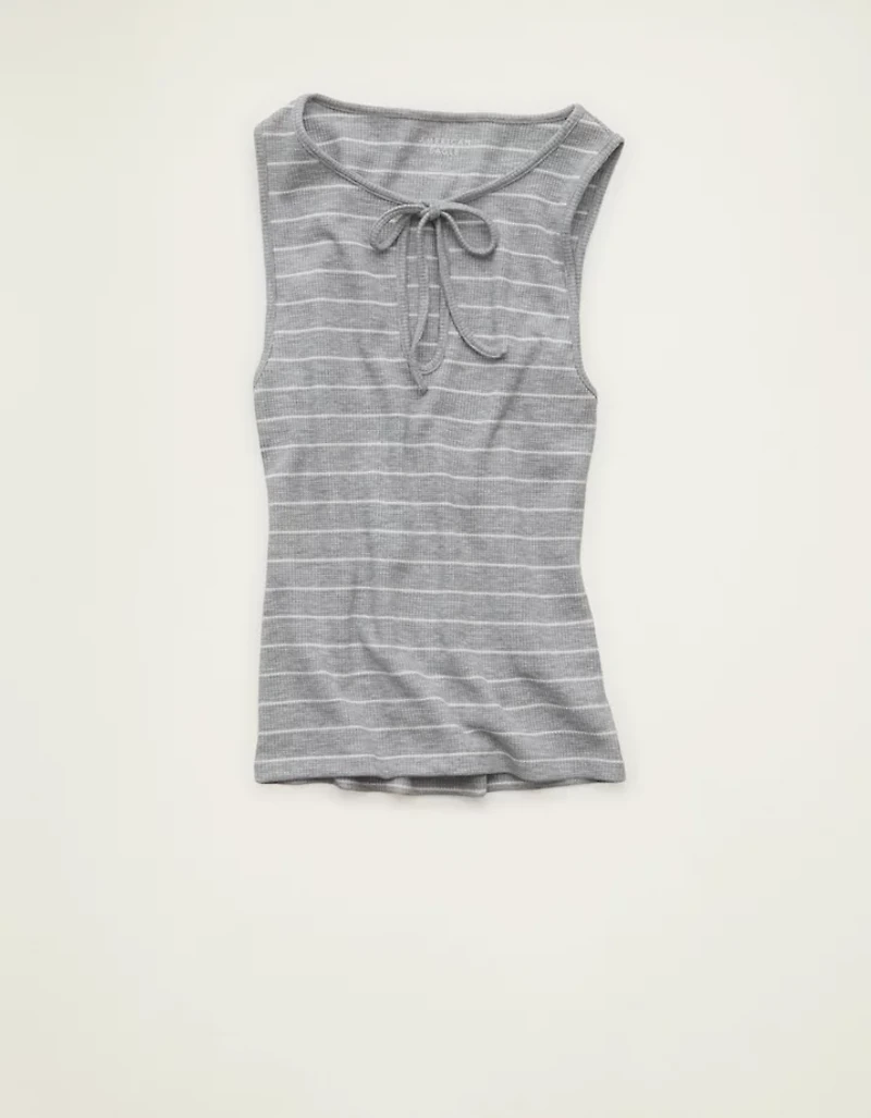 AE Waffle Keyhole Tank Top