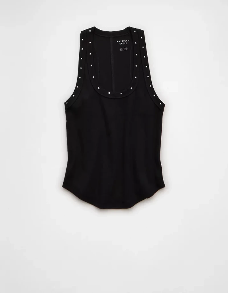 AE Studded Scoop Neck Tank Top