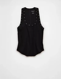 AE Studded Scoop Neck Tank Top